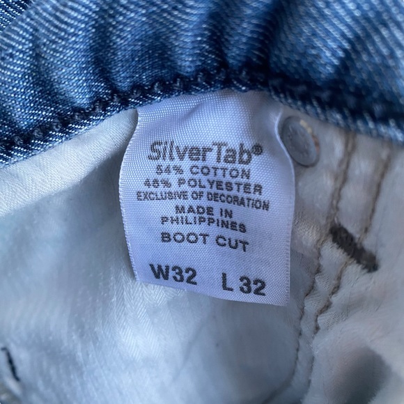 Levis SilverTab Bootcut Jeans 32 x 32 Western Lightwash Blue Gray Color Y2K - Picture 9 of 12